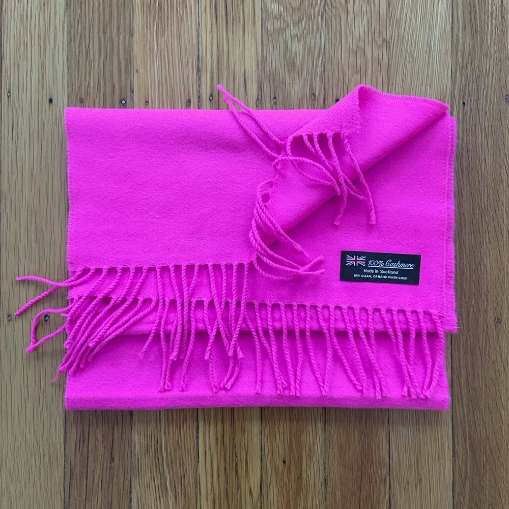 Bright Pink Cashmere Scarf